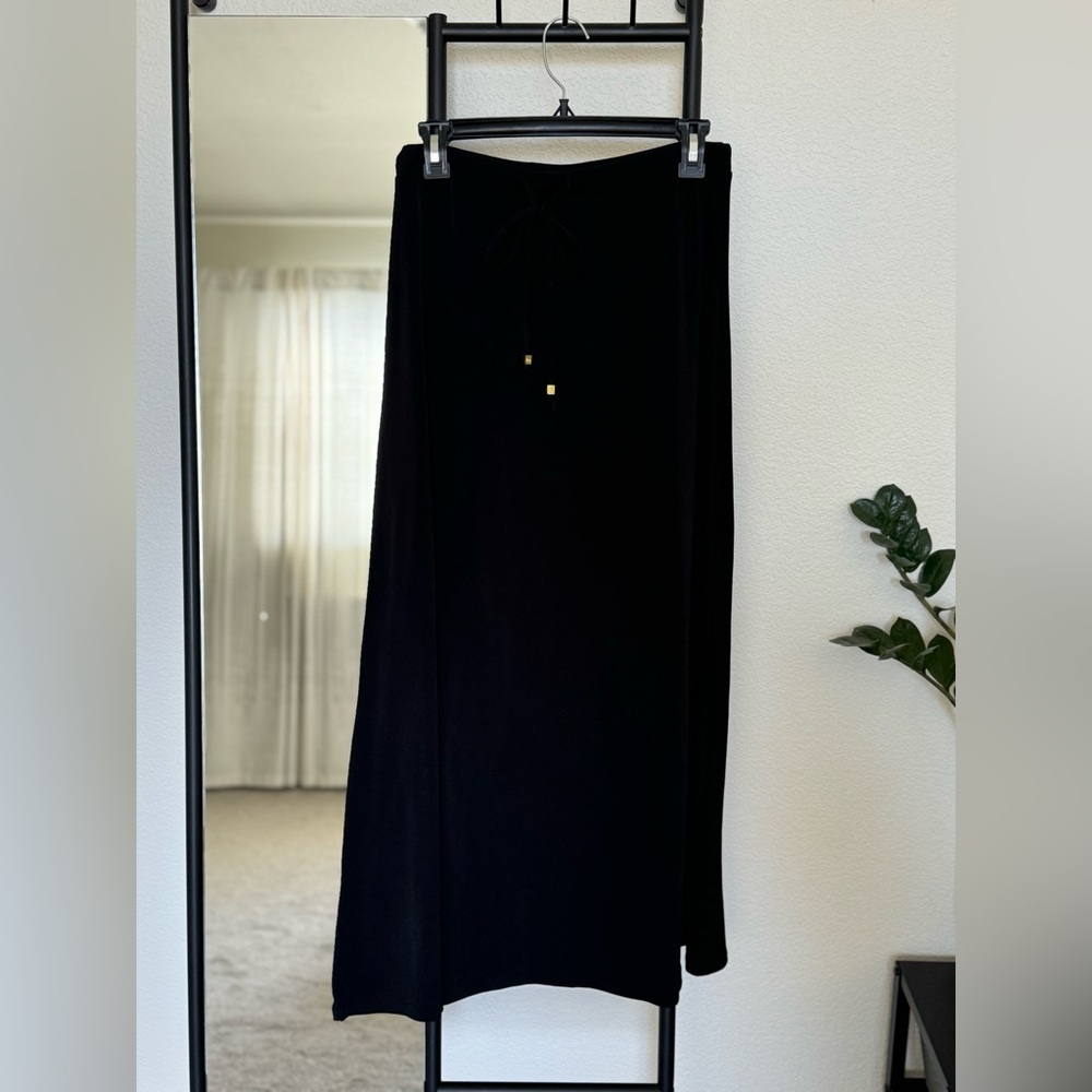 Michael Kors black maxi skirt with gold accents